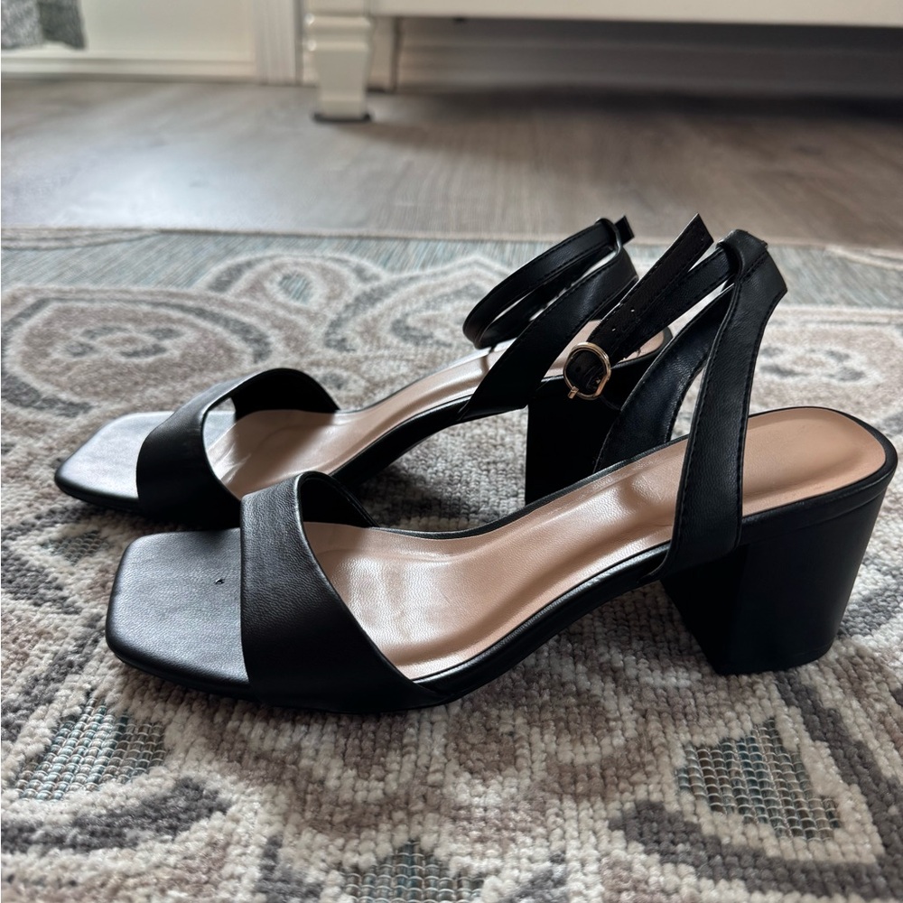 Target Black Block Heel Sandals Size 7
